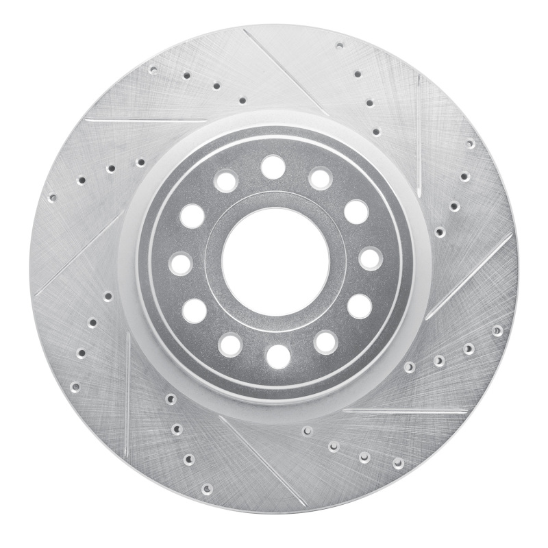 Picture of R1 19-25 Ram 1500 Front Right Drilled & Slotted Silver Brake Rotor