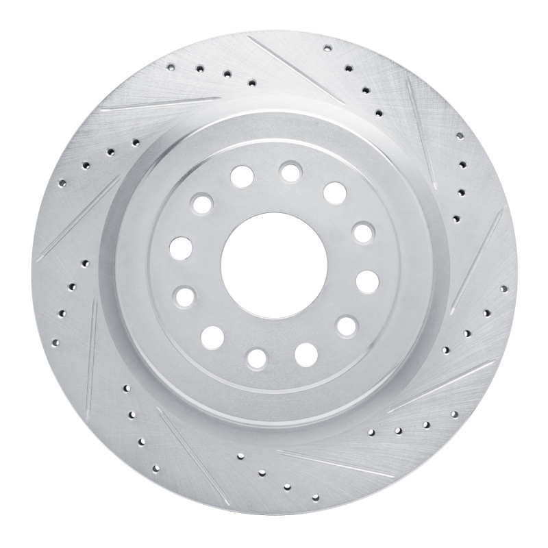Picture of R1 19-25 Ram 1500 Rear Right Drilled & Slotted Silver Brake Rotor