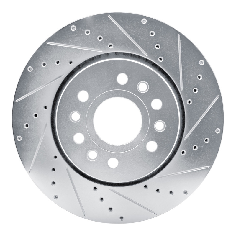 Picture of R1 21-25 Jeep Grand Wagoneer Front Right Drilled & Slotted Silver Brake Rotor