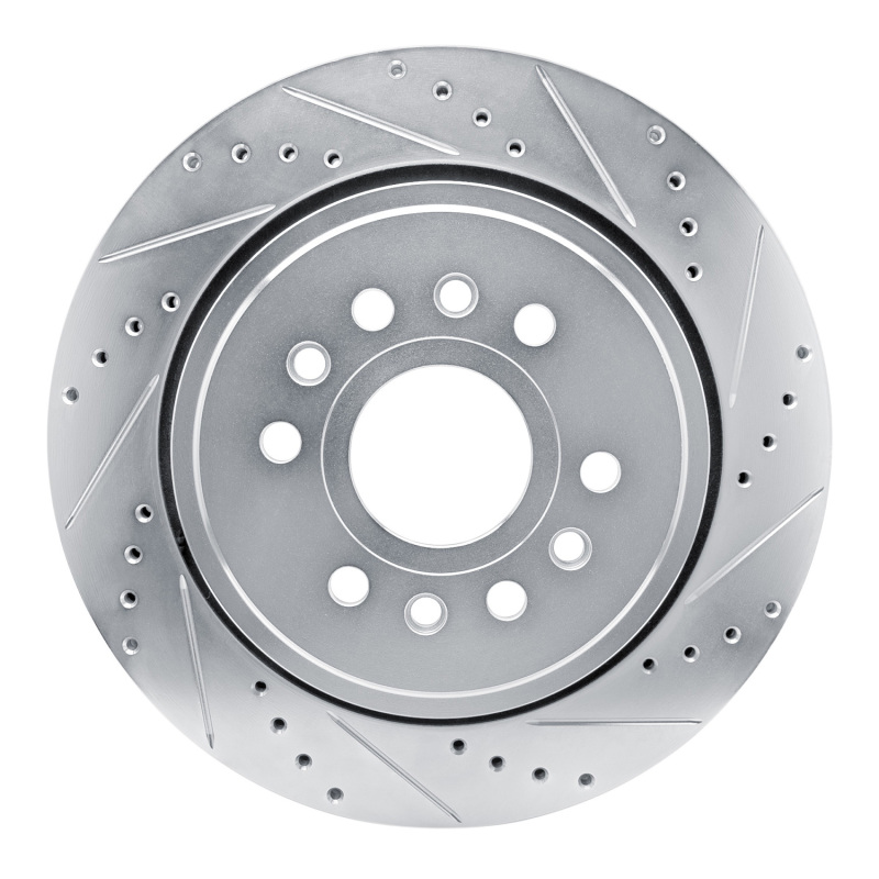 Picture of R1 21-25 Jeep Grand Wagoneer Rear Right Drilled & Slotted Silver Brake Rotor