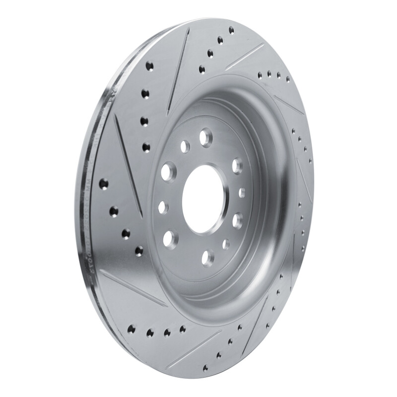 Picture of R1 21-25 Jeep Grand Wagoneer Rear Right Drilled & Slotted Silver Brake Rotor