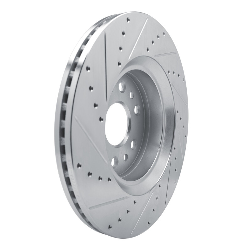 Picture of R1 21-25 Jeep Grand Wagoneer Front Right Drilled & Slotted Silver Brake Rotor