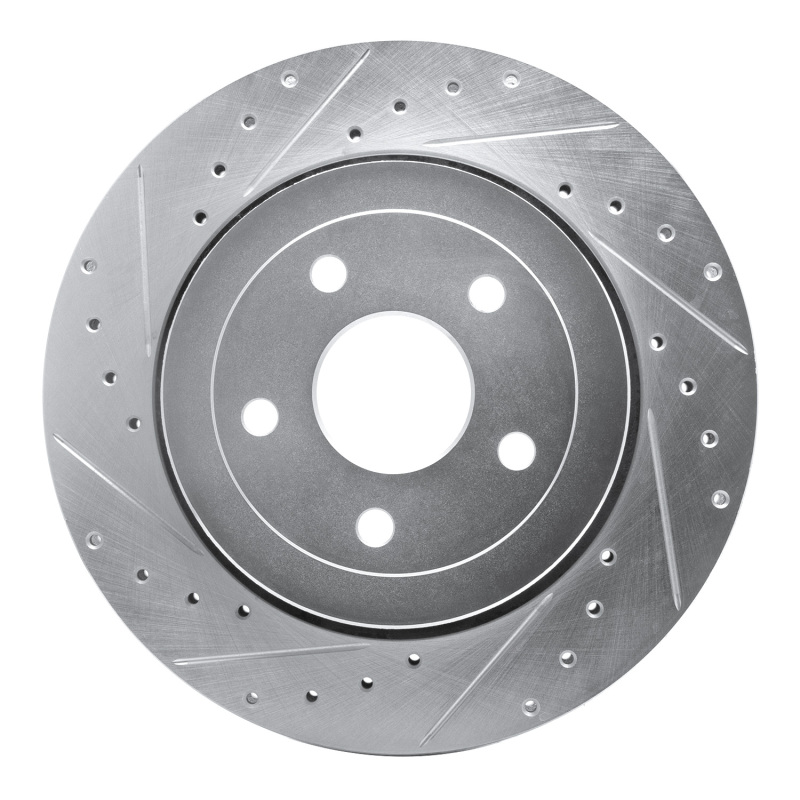 Picture of R1 06-10 Jeep Grand Cherokee Rear Left Drilled & Slotted Silver Brake Rotor