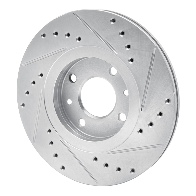 Picture of R1 88-89 Eagle Medallion Front Left Drilled & Slotted Silver Brake Rotor