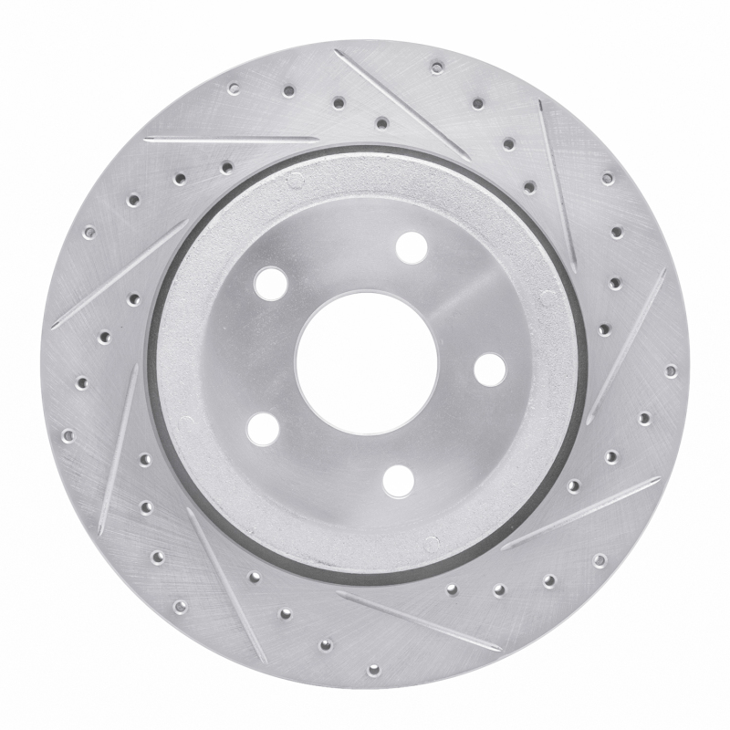 Picture of R1 06-10 Jeep Grand Cherokee Rear Right Drilled & Slotted Silver Brake Rotor