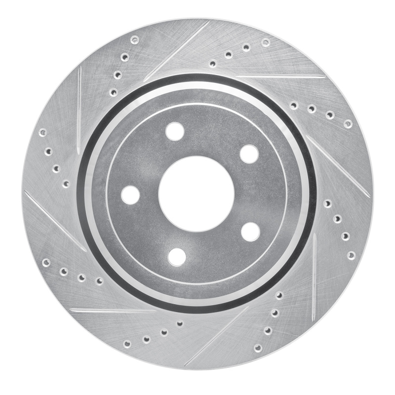 Picture of R1 12-25 Dodge Durango Rear Left Drilled & Slotted Silver Brake Rotor