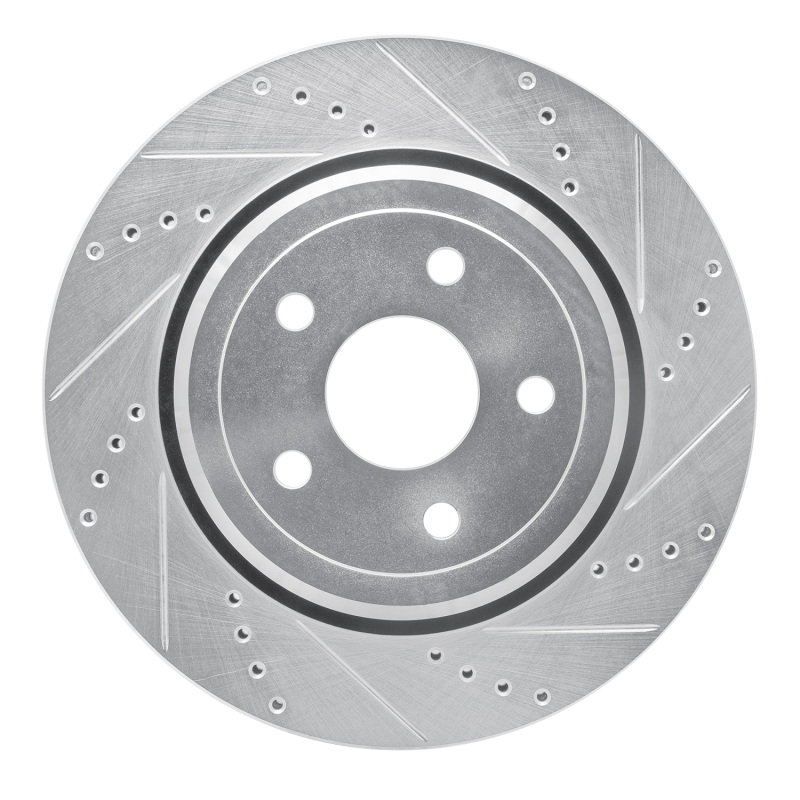 Picture of R1 12-25 Dodge Durango Rear Right Drilled & Slotted Silver Brake Rotor