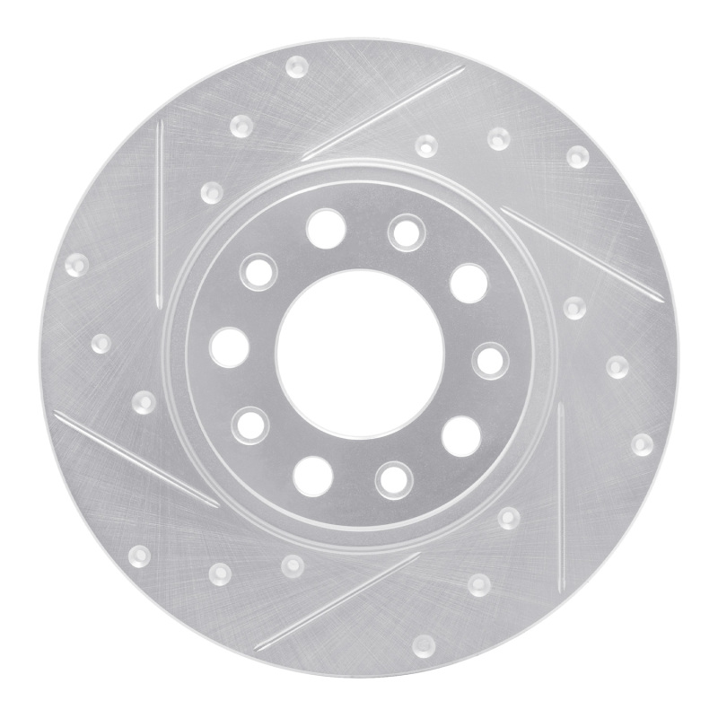 Picture of R1 14-22 Chrysler 200 Rear Left Drilled & Slotted Silver Brake Rotor