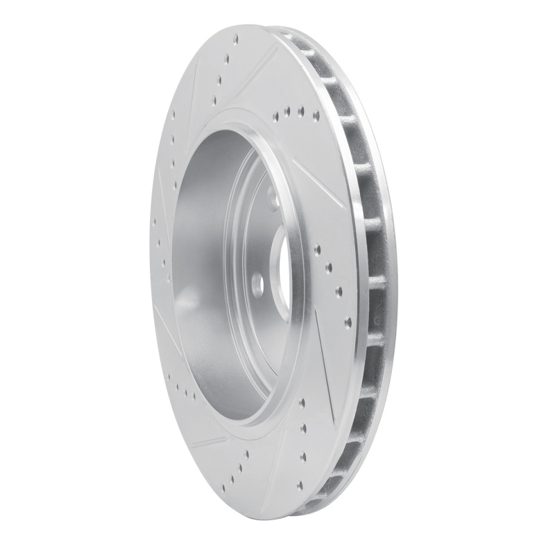 Picture of R1 12-25 Dodge Durango Rear Right Drilled & Slotted Silver Brake Rotor