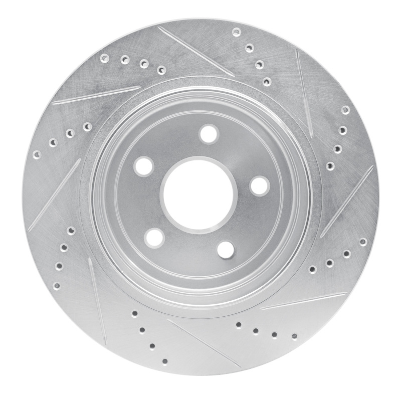Picture of R1 12-25 Dodge Durango Rear Left Drilled & Slotted Silver Brake Rotor