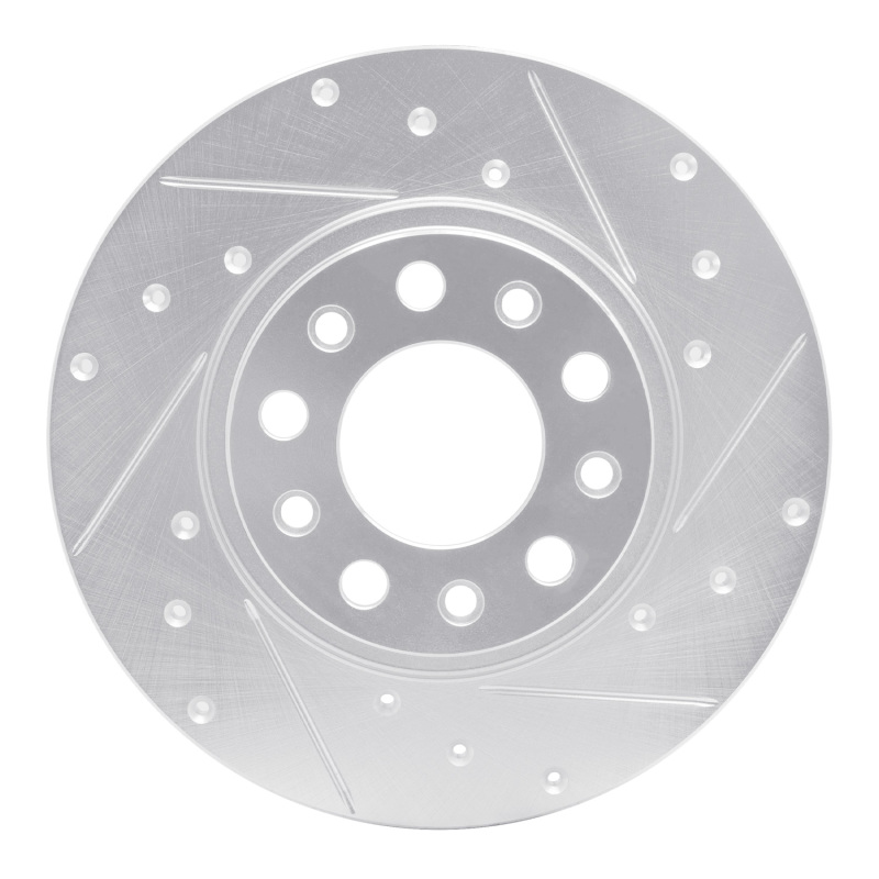 Picture of R1 14-22 Chrysler 200 Rear Right Drilled & Slotted Silver Brake Rotor