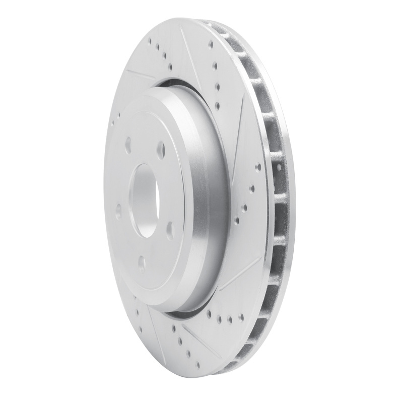 Picture of R1 12-25 Dodge Durango Rear Right Drilled & Slotted Silver Brake Rotor