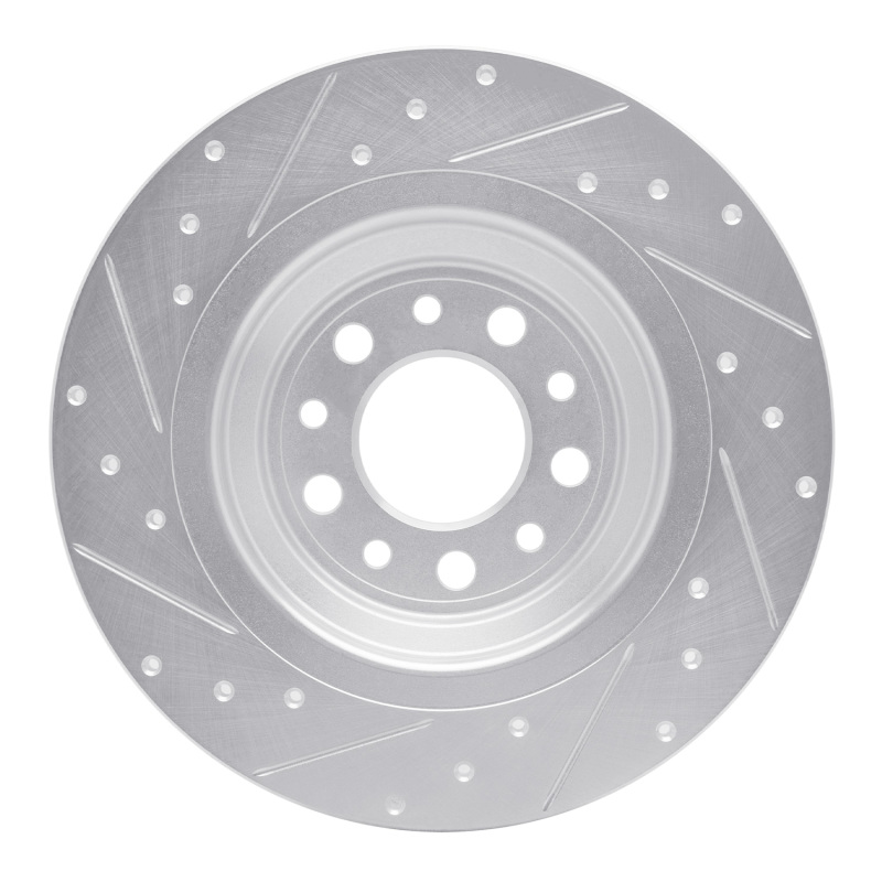 Picture of R1 14-23 Jeep Cherokee Rear Right Drilled & Slotted Silver Brake Rotor