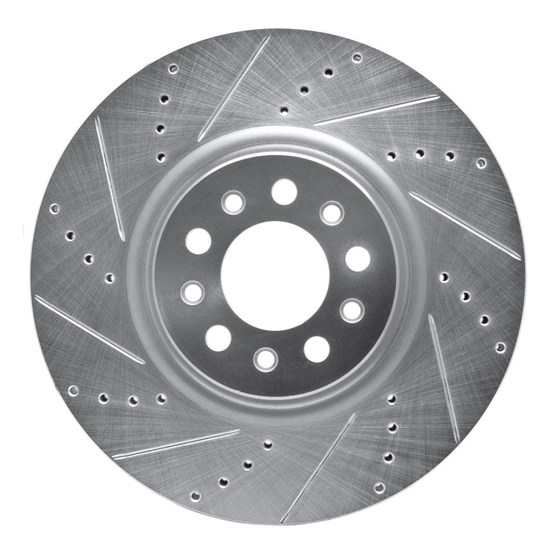 Picture of R1 14-25 Alfa Romeo Tonale Front Left Drilled & Slotted Silver Brake Rotor