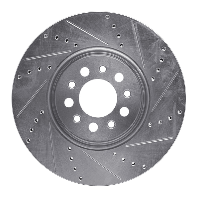 Picture of R1 14-25 Alfa Romeo Tonale Front Right Drilled & Slotted Silver Brake Rotor