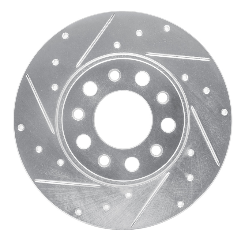 Picture of R1 15-25 Alfa Romeo Tonale Rear Left Drilled & Slotted Silver Brake Rotor
