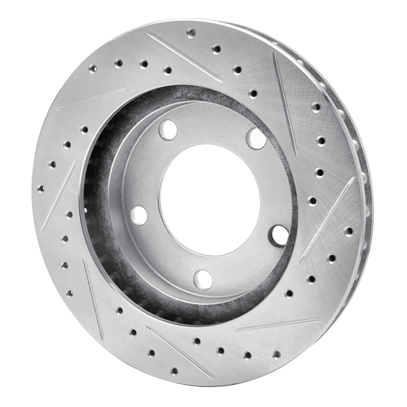 Picture of R1 74-80 InternatIonal SCOUT II Front Left Drilled & Slotted Silver Brake Rotor
