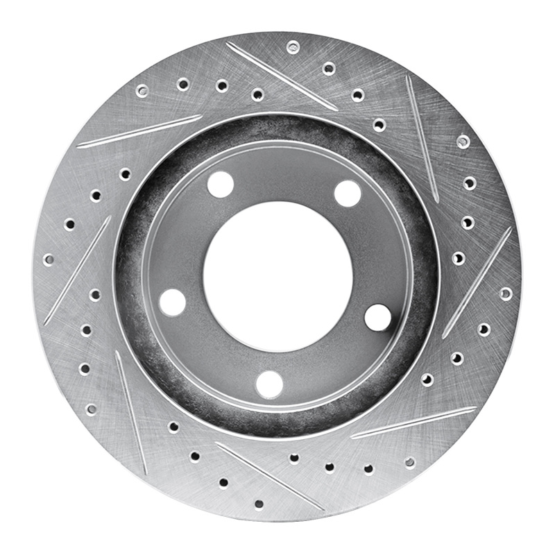 Picture of R1 74-80 InternatIonal SCOUT II Front Left Drilled & Slotted Silver Brake Rotor