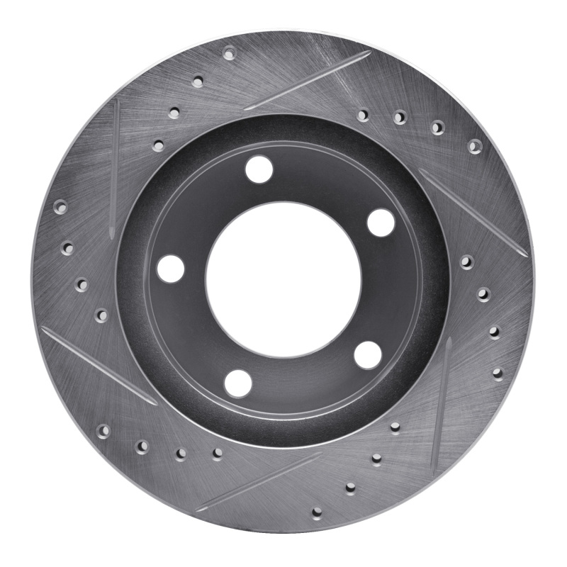 Picture of R1 76-86 Jeep CJ5 Front Right Drilled & Slotted Silver Brake Rotor