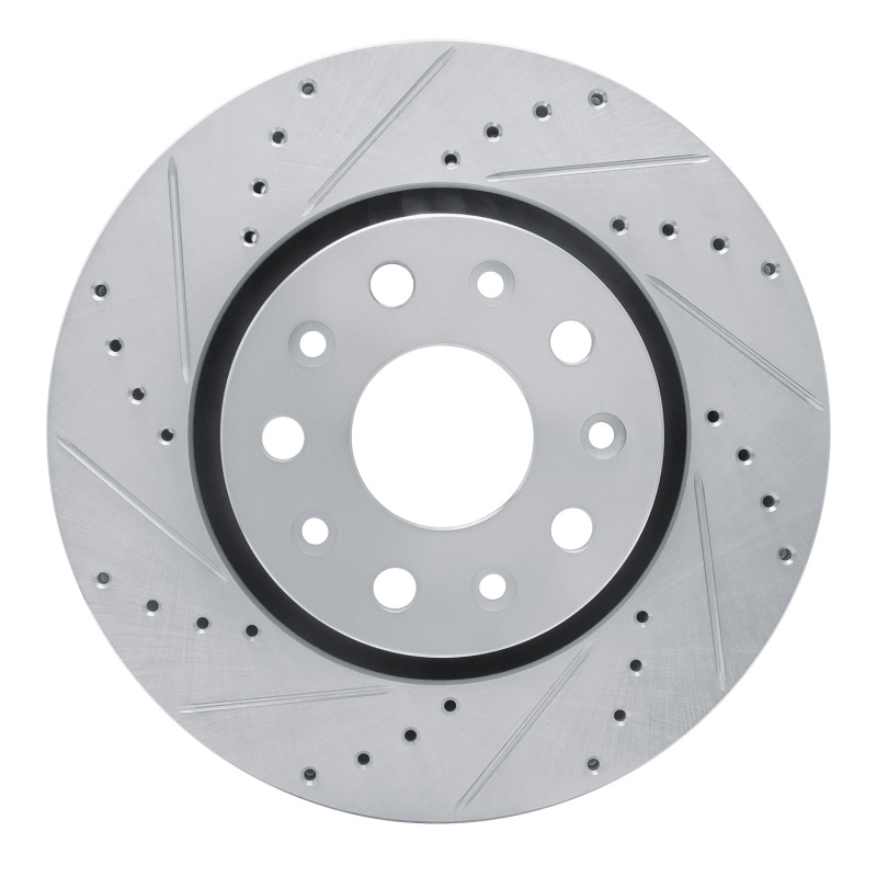 Picture of R1 18-25 Jeep Wrangler Front Left Drilled & Slotted Silver Brake Rotor
