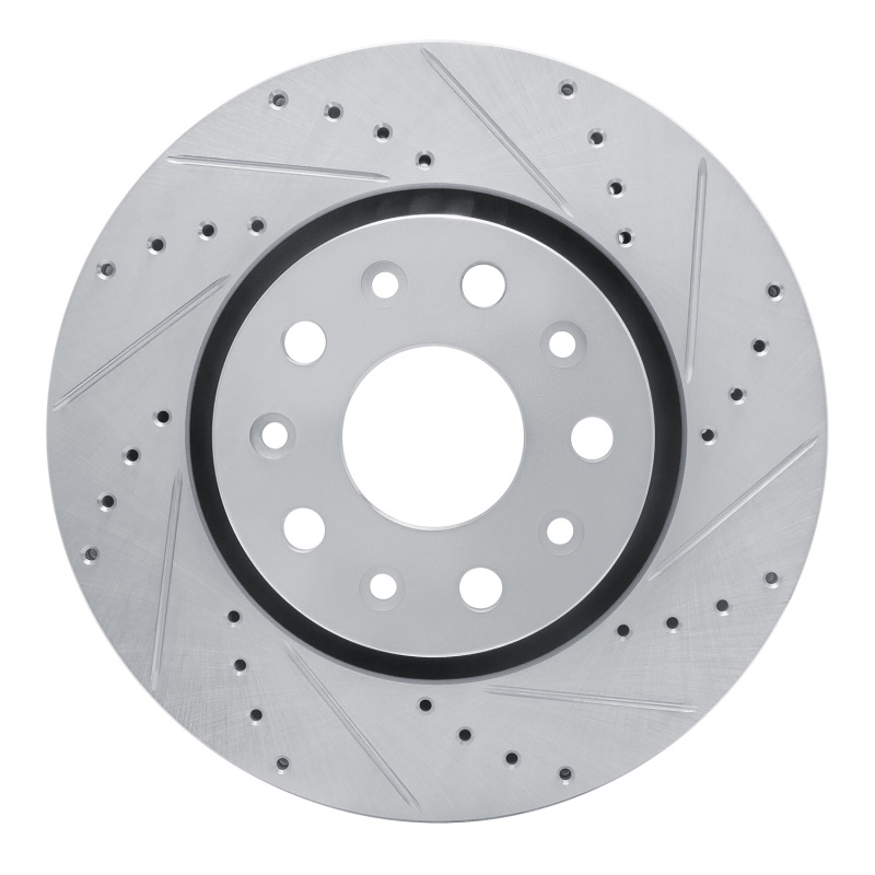 Picture of R1 18-25 Jeep Gladiator Front Right Drilled & Slotted Silver Brake Rotor