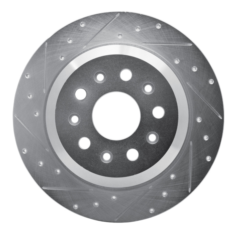 Picture of R1 18-25 Jeep Wrangler Rear Left Drilled & Slotted Silver Brake Rotor