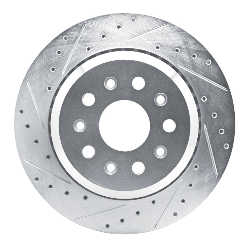 Picture of R1 20-25 Jeep Wrangler Rear Left Drilled & Slotted Silver Brake Rotor