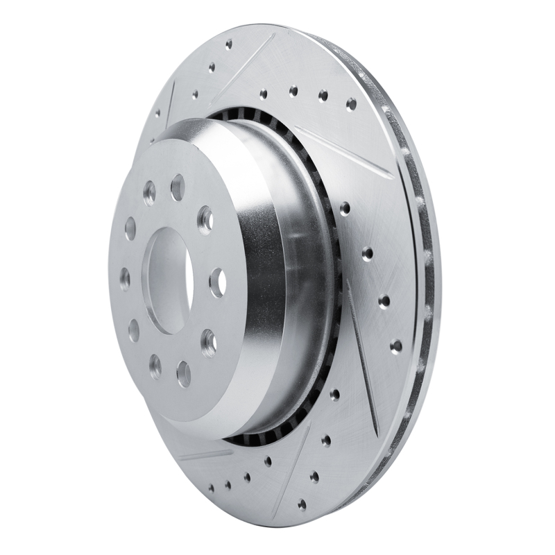 Picture of R1 20-25 Jeep Wrangler Rear Left Drilled & Slotted Silver Brake Rotor