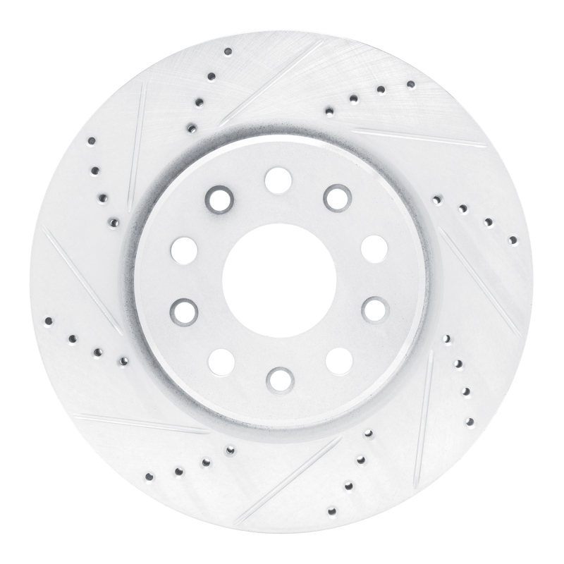 Picture of R1 22-25 Jeep Grand Cherokee Front Left Drilled & Slotted Silver Brake Rotor
