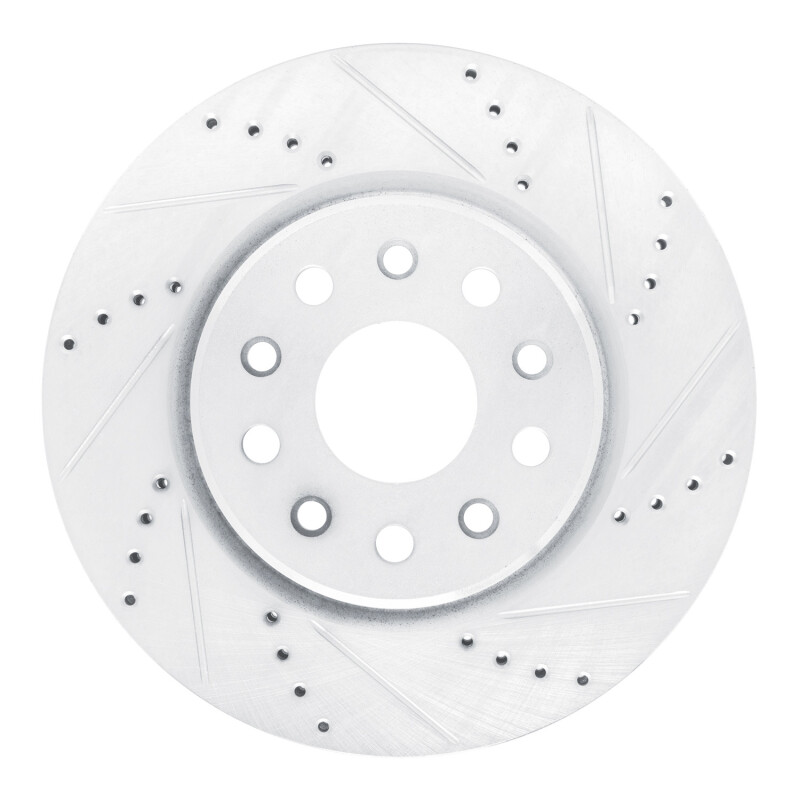 Picture of R1 22-25 Jeep Grand Cherokee Front Right Drilled & Slotted Silver Brake Rotor