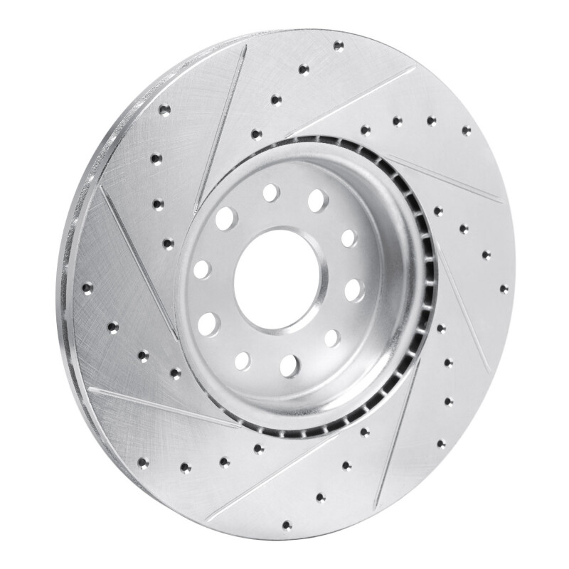 Picture of R1 21-25 Dodge Charger Daytona Front Right Drilled & Slotted Silver Brake Rotor