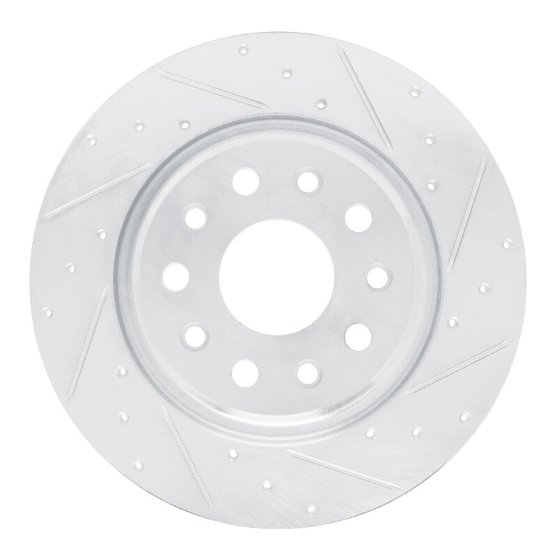 Picture of R1 22-25 Jeep Grand Cherokee Rear Right Drilled & Slotted Silver Brake Rotor