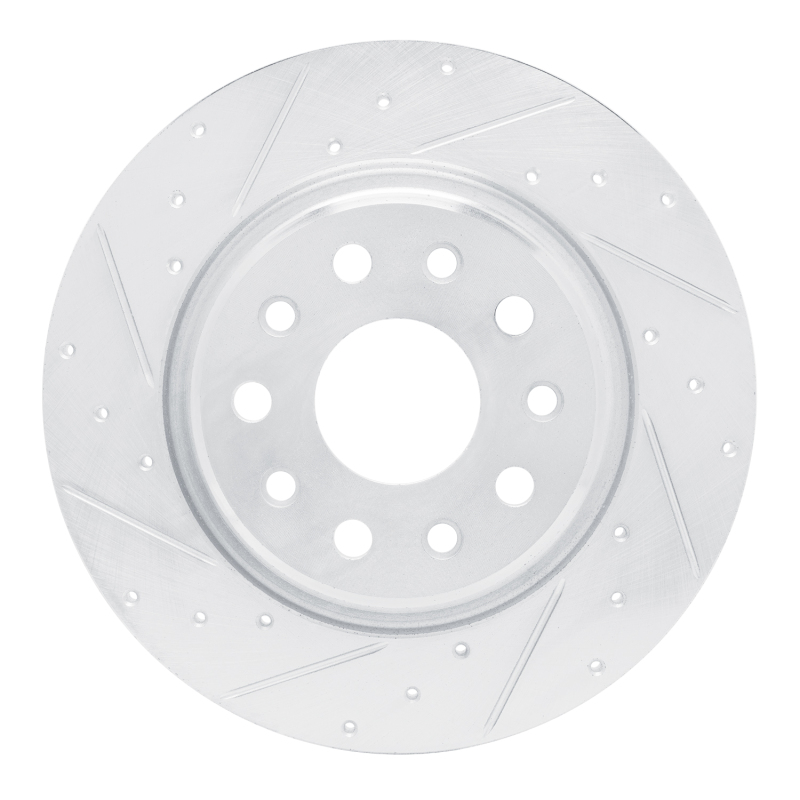 Picture of R1 22-25 Jeep Grand Cherokee Rear Left Drilled & Slotted Silver Brake Rotor