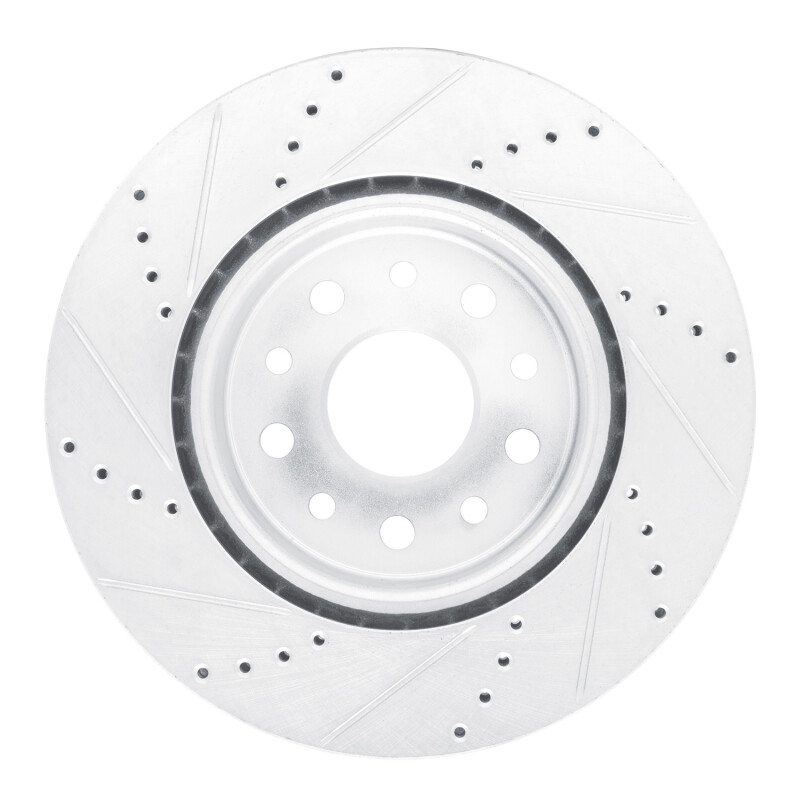 Picture of R1 22-25 Jeep Grand Cherokee Front Right Drilled & Slotted Silver Brake Rotor