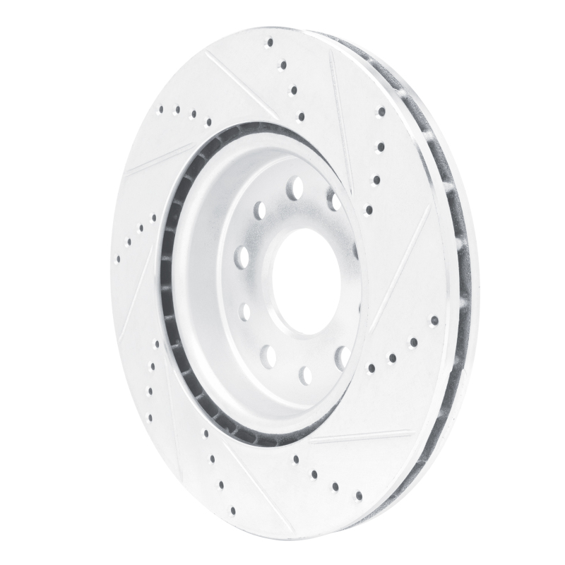 Picture of R1 22-25 Jeep Grand Cherokee Front Left Drilled & Slotted Silver Brake Rotor