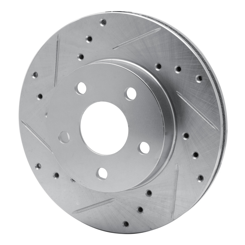 Picture of R1 80-89 Buick SKYLARK Front Left Drilled & Slotted Silver Brake Rotor