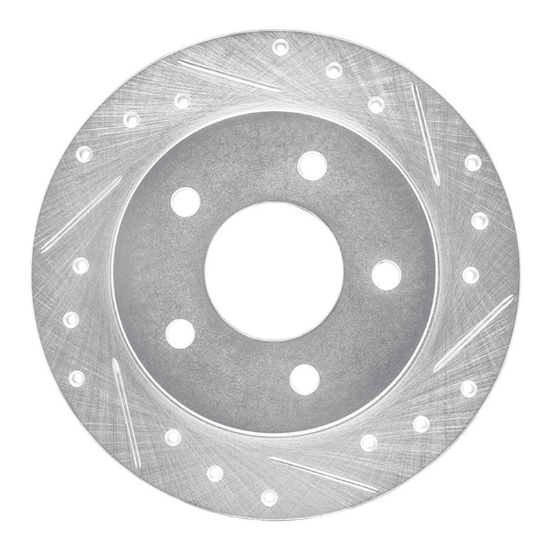 Picture of R1 88-94 Buick Regal Rear Right Drilled & Slotted Silver Brake Rotor