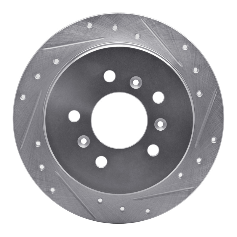 Picture of R1 06-10 Buick LaCrosse Rear Right Drilled & Slotted Silver Brake Rotor