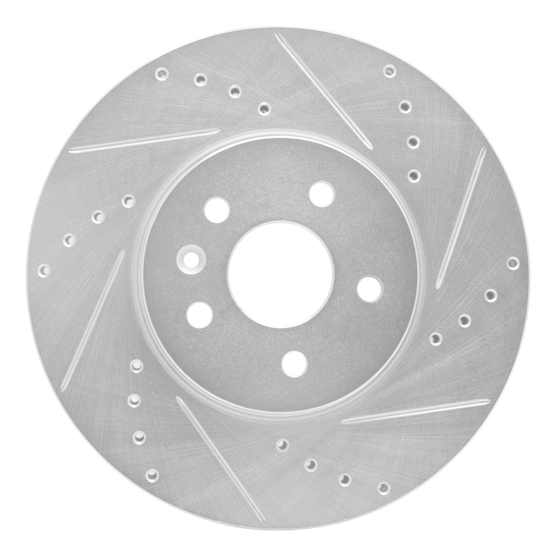 Picture of R1 13-22 Buick Encore Front Right Drilled & Slotted Silver Brake Rotor