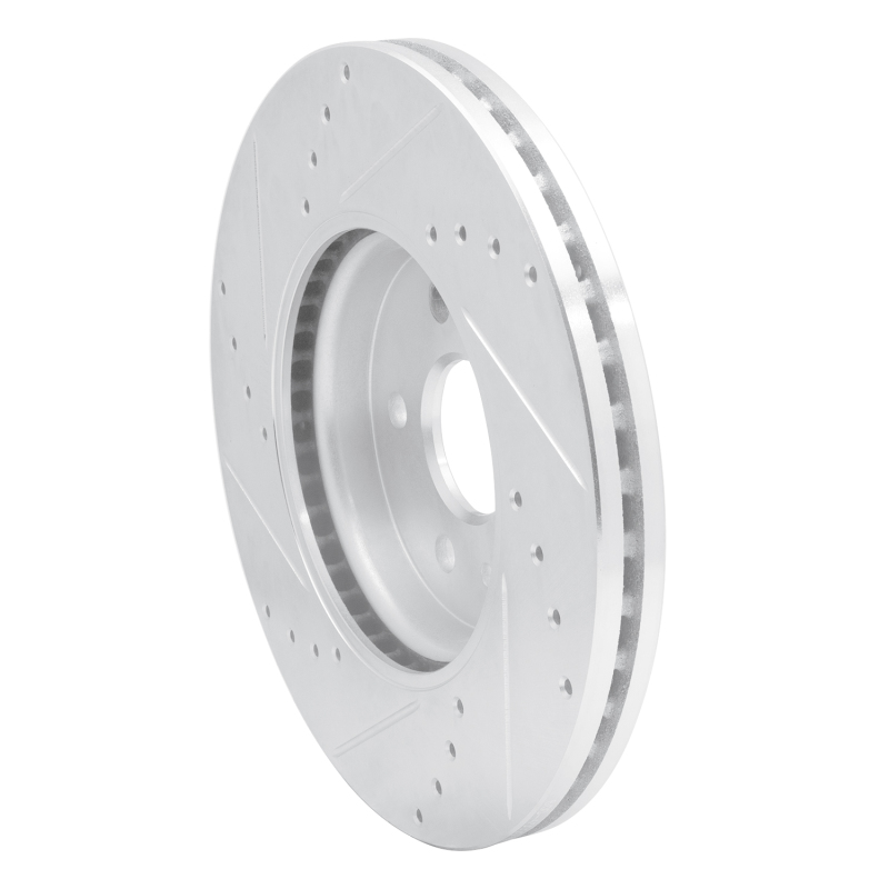 Picture of R1 13-22 Buick Encore Front Right Drilled & Slotted Silver Brake Rotor
