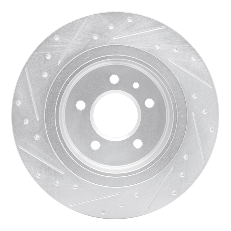 Picture of R1 16-18 Buick Envision Rear Right Drilled & Slotted Silver Brake Rotor