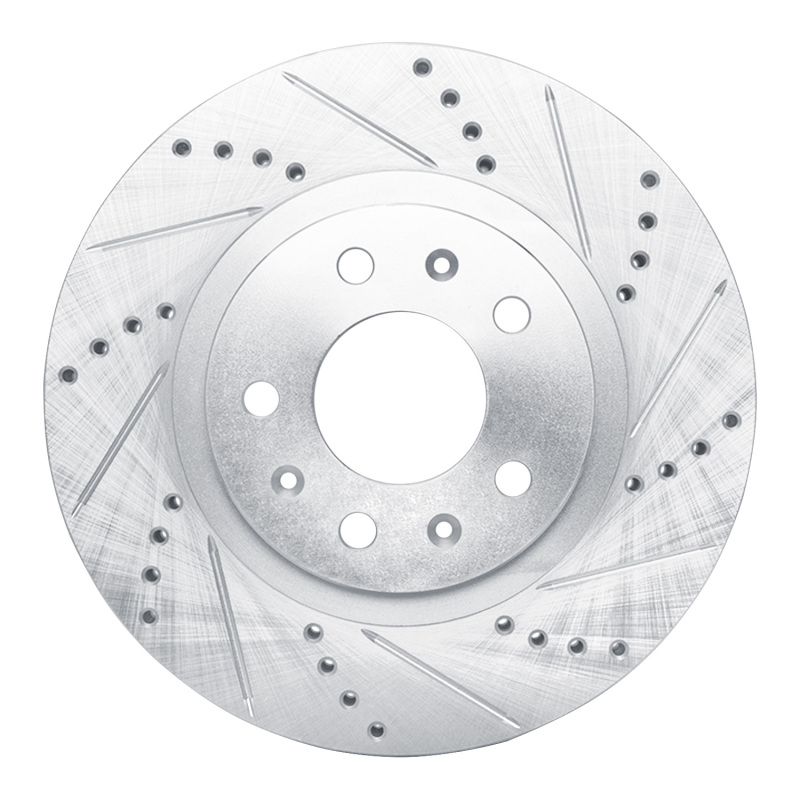 Picture of RNC Brake Rotor - Drill & Slot - R1 03-07 Cadillac CTS Front Right Drilled & Slotted Silver Brake Rotor rnc631-46012R