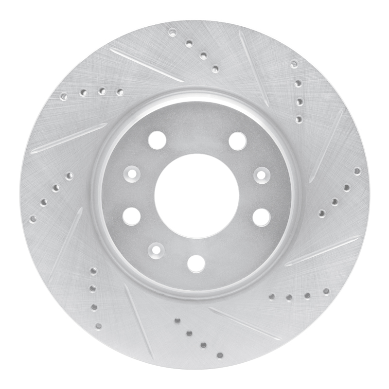 Picture of RNC Brake Rotor - Drill & Slot - R1 03-08 Cadillac SEVILLE Front Right Drilled & Slotted Silver Brake Rotor rnc631-46013R