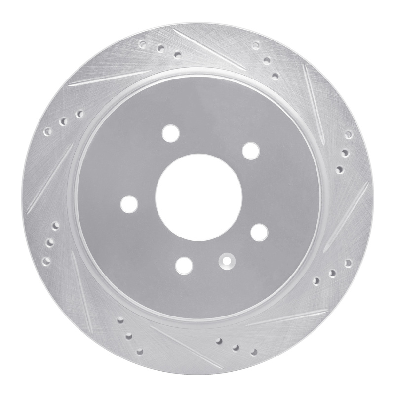 Picture of RNC Brake Rotor - Drill & Slot - R1 03-11 Cadillac CTS Rear Right Drilled & Slotted Silver Brake Rotor rnc631-46014R