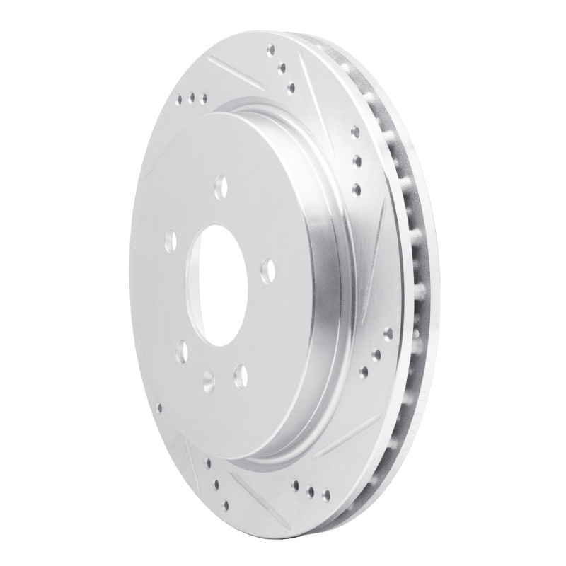 Picture of RNC Brake Rotor - Drill & Slot - R1 03-11 Cadillac CTS Rear Right Drilled & Slotted Silver Brake Rotor rnc631-46014R