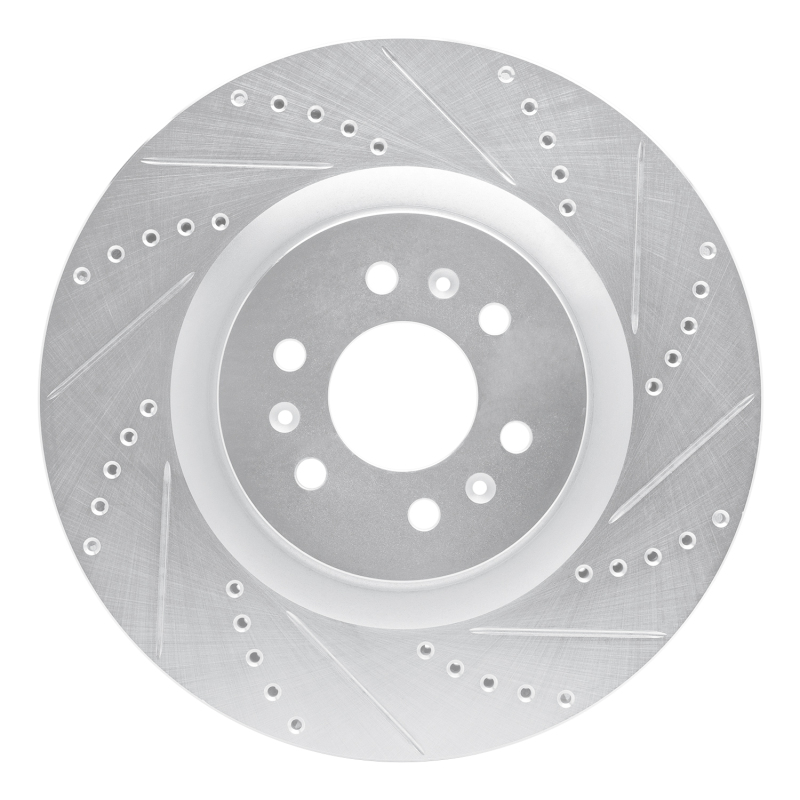 Picture of RNC Brake Rotor - Drill & Slot - R1 04-11 Cadillac CTS Front Right Drilled & Slotted Silver Brake Rotor rnc631-46015R