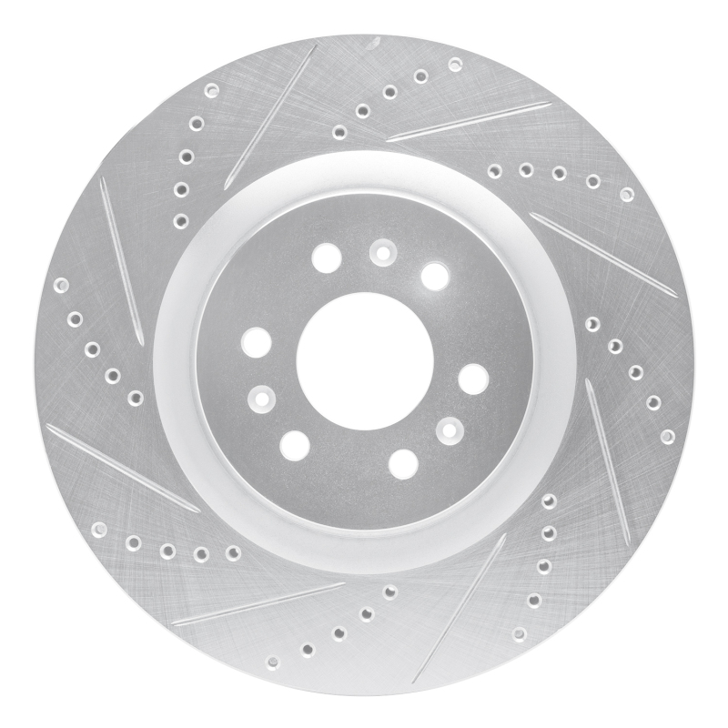 Picture of RNC Brake Rotor - Drill & Slot - R1 04-11 Cadillac STS Front Left Drilled & Slotted Silver Brake Rotor rnc631-46015L