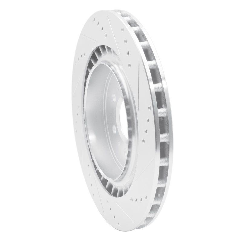 Picture of RNC Brake Rotor - Drill & Slot - R1 04-11 Cadillac CTS Rear Left Drilled & Slotted Silver Brake Rotor rnc631-46016L