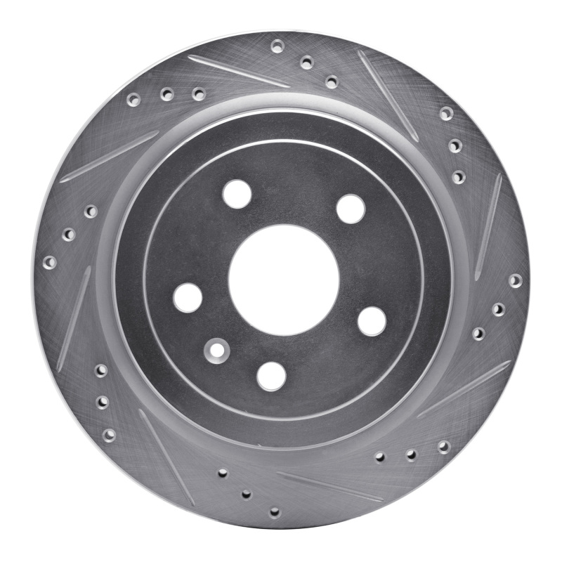 Picture of RNC Brake Rotor - Drill & Slot - R1 08-19 Cadillac CTS Rear Right Drilled & Slotted Silver Brake Rotor rnc631-46024R