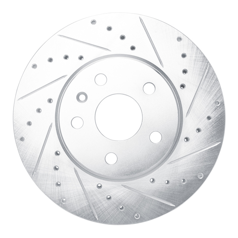 Picture of RNC Brake Rotor - Drill & Slot - R1 08-14 Cadillac CTS Front Right Drilled & Slotted Silver Brake Rotor rnc631-46025R